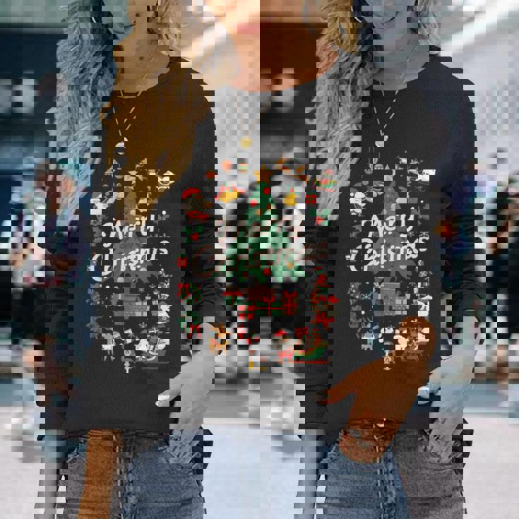 クリスマス サンタ クリスマスツリー レディース キッズ メンズ ダンス かわいい トップス プリント コスチューム 長袖Tシャツ 彼女への贈り物