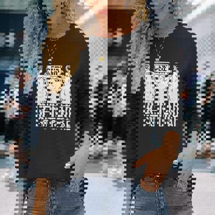 グリーンランドは非売品 シロクマ グリーンランド デンマーク 長袖Tシャツ 彼女への贈り物