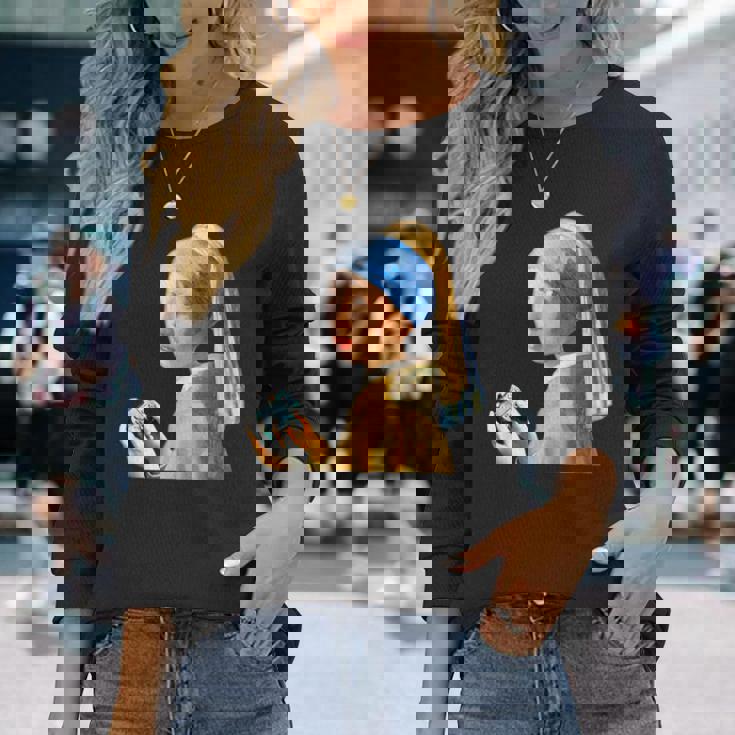 ゲーム モナリザ 面白いtシャツ ゲーマー ネタ 入り メンズ おもしろ 面白い 服 フェルメール グッズ 長袖Tシャツ 彼女への贈り物