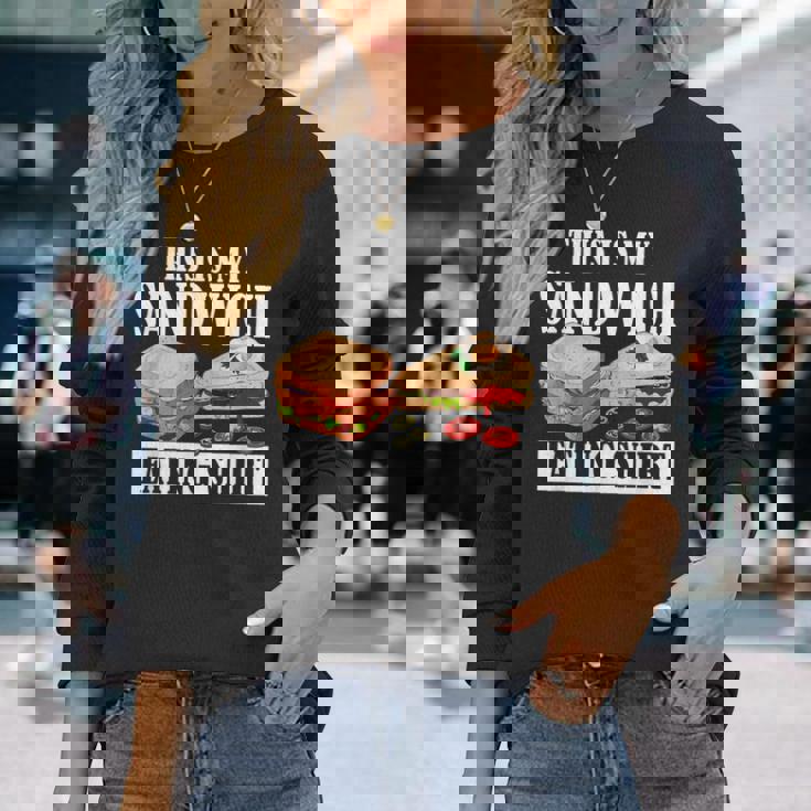 サンドイッチ服 This Is Myandwich Eating 長袖Tシャツ 彼女への贈り物