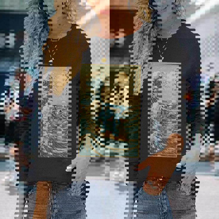 シックスセブン 6-7 神奈川沖大波 67 ブレインロットミーム 長袖Tシャツ 彼女への贈り物