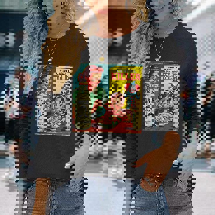 シリアルシリアルキラー音声しゃれミッドセンチュリー広告ユーモア 長袖Tシャツ 彼女への贈り物