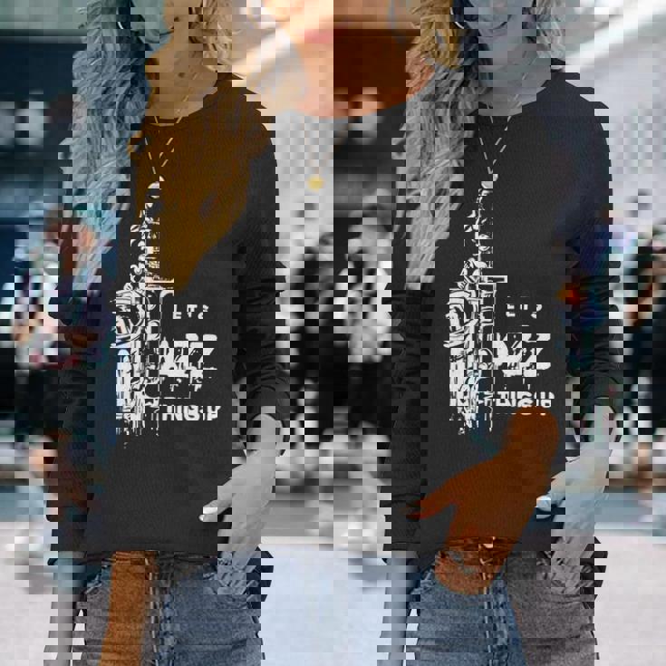 ジャズ・サックス レッツ・ジャズ・シング・アップlet's Jazz Thing Up 長袖tシャツ 長袖Tシャツ 彼女への贈り物