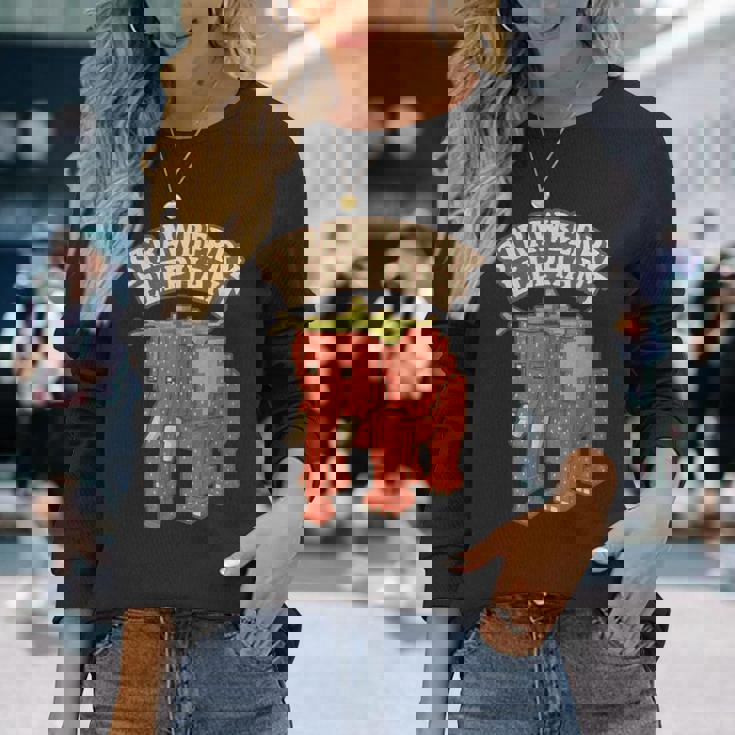 ストロベリーエレファント 面白い イタリアンブレインロットスラング ゲームミーム 長袖Tシャツ 彼女への贈り物