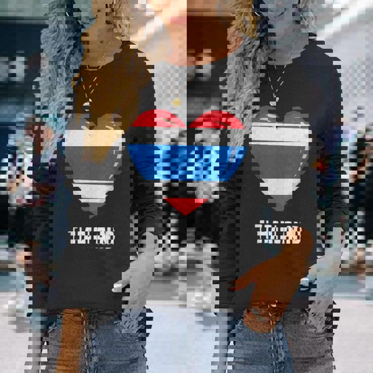 タイ国旗シャツ 長袖Tシャツ 彼女への贈り物