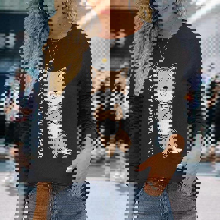 チベットスナギツネ スナギツネ チベスナ顔 きつね 狐の仲間 顔 目が死んでる 動物 イラスト 長袖Tシャツ 彼女への贈り物