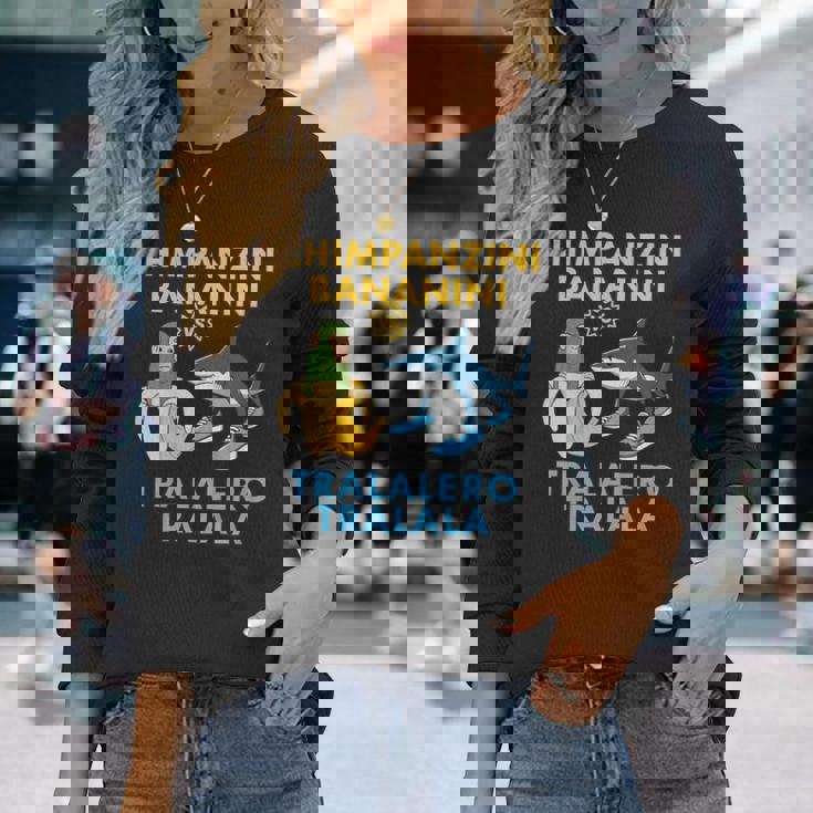 チンパンジーニ バナニーニs トララレロ トラララ 面白い 幼児向け 長袖Tシャツ 彼女への贈り物