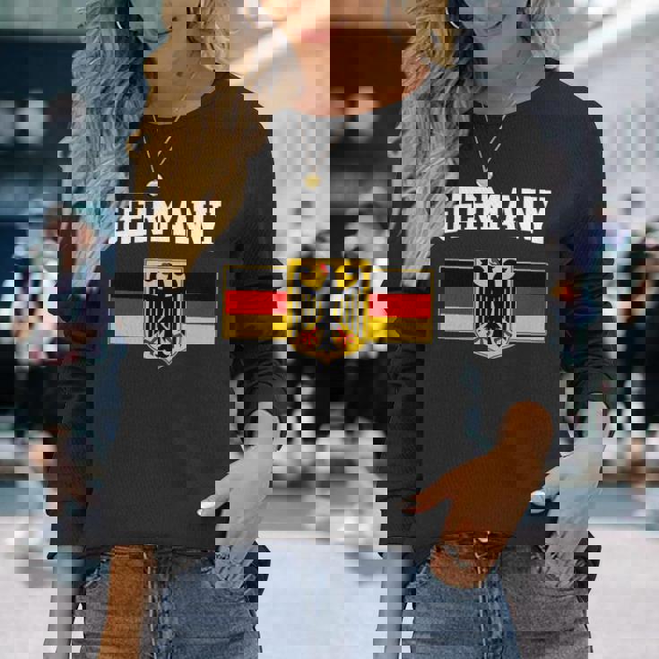 ドイツの国旗 ドイツの国章 長袖tシャツ 長袖Tシャツ 彼女への贈り物