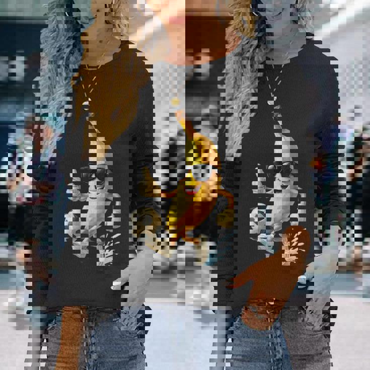 バナナサッカー 長袖Tシャツ 彼女への贈り物