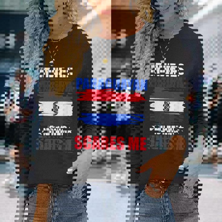 パラグアイ国旗 パラグアイ遺産 長袖Tシャツ 彼女への贈り物