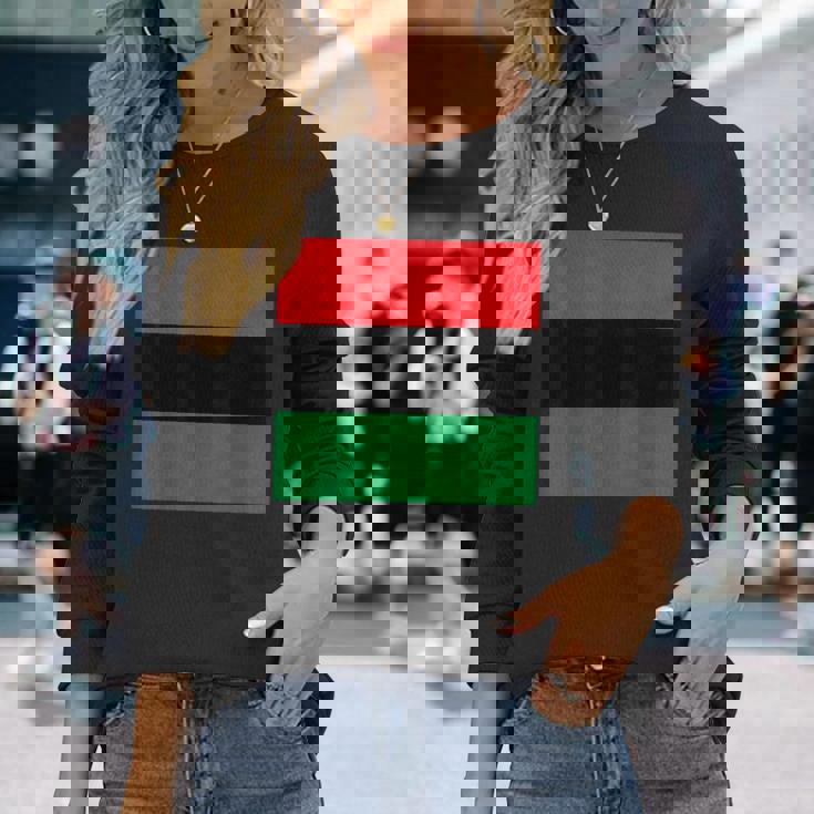 パンアフリカ国旗tシャツ 長袖Tシャツ 彼女への贈り物