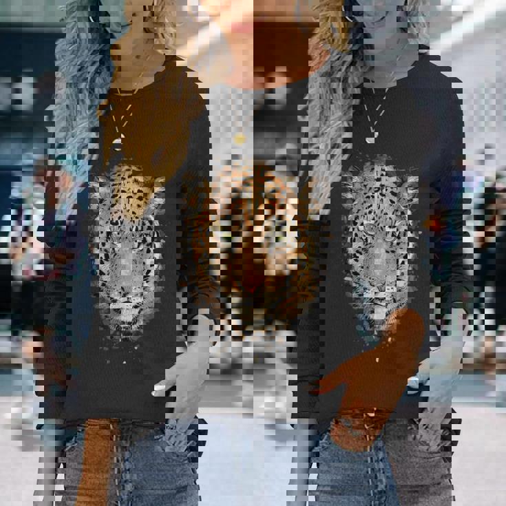 ヒョウ柄シャツ メンズ グラフィック レディース 動物愛好家 美的 長袖Tシャツ 彼女への贈り物