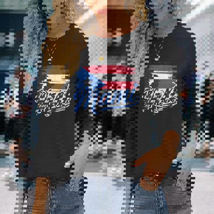 プエルトリコの母旗 プエルトリコ マミ プエルトリコ 長袖Tシャツ 彼女への贈り物