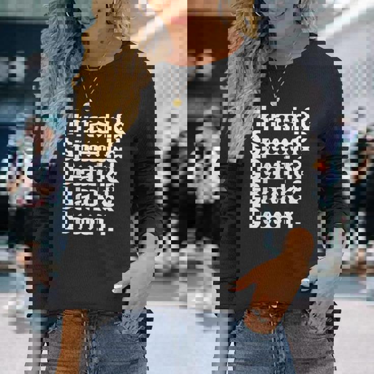 ヘヴィメタル音楽ファンリスト スラッシュスピード ドゥーム デス ブラック 長袖Tシャツ 彼女への贈り物