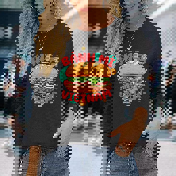 ベトナム自慢のベトナム料理 ベトナム料理 バインミー 長袖Tシャツ 彼女への贈り物