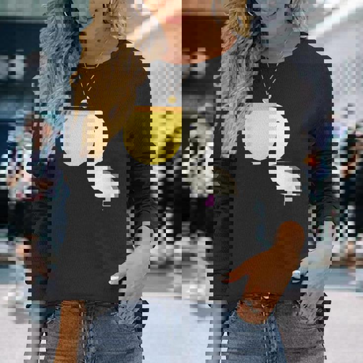 ペリカン アニマル イラスト ミニマル 図案 シンプル ユニセックス ギフト 長袖Tシャツ 彼女への贈り物