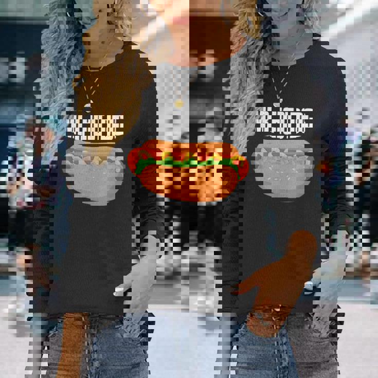 ホットドッグ ソーセージバン ミスターホットドッグ 長袖Tシャツ 彼女への贈り物