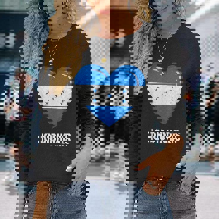 ホンジュラス国旗シャツ 長袖Tシャツ 彼女への贈り物