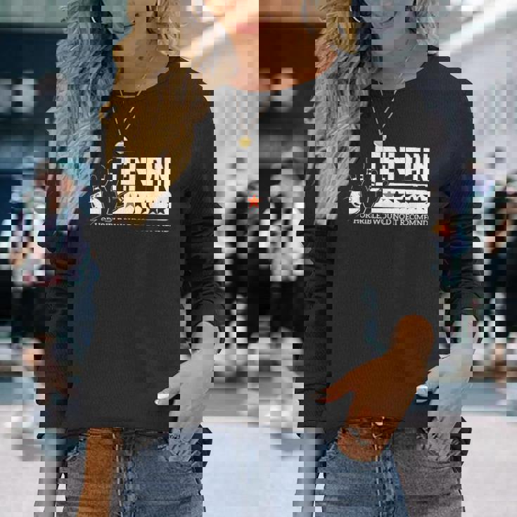 ボウラー メンズ レディース テンピン ワンスター 面白ボウリング 長袖Tシャツ 彼女への贈り物