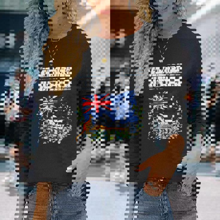 メルボルン オーストラリア お土産 オーストラリア国旗 カンガルーコアラ 長袖Tシャツ 彼女への贈り物