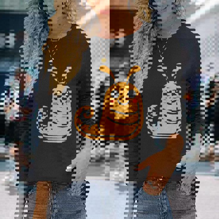 ユーモア ナメクジ 昆虫 かわいい ミニマリスト シンプル ナメクジ 長袖Tシャツ 彼女への贈り物