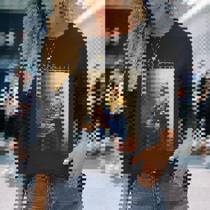 ヨハネス・フェルメール 芸術家のための芸術 ミルクメイド 長袖Tシャツ 彼女への贈り物