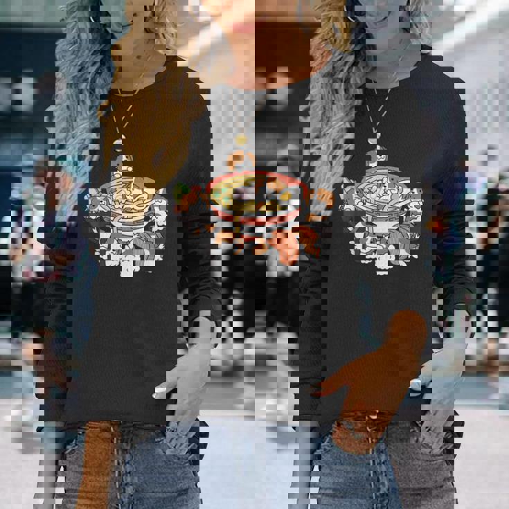 ラーメン寿司キャバリア・キング・チャールズ・スパニエル犬 長袖Tシャツ 彼女への贈り物