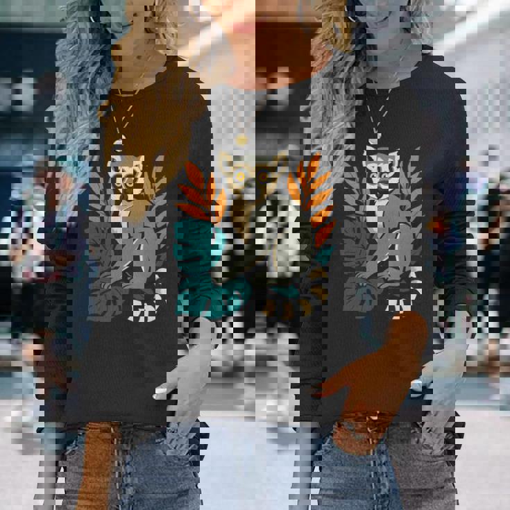 ワオキツネザル 長袖tシャツ 長袖Tシャツ 彼女への贈り物