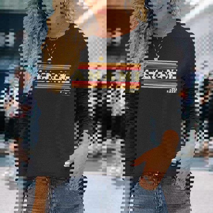 ヴィンテージ 80年代 奄美 日本 レトロ グラフィック 長袖Tシャツ 彼女への贈り物