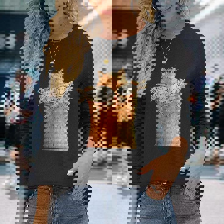 ヴィンテージ かわいい 面白い 猫 2匹の魚が目についた 恋人 気まぐれな 長袖Tシャツ 彼女への贈り物