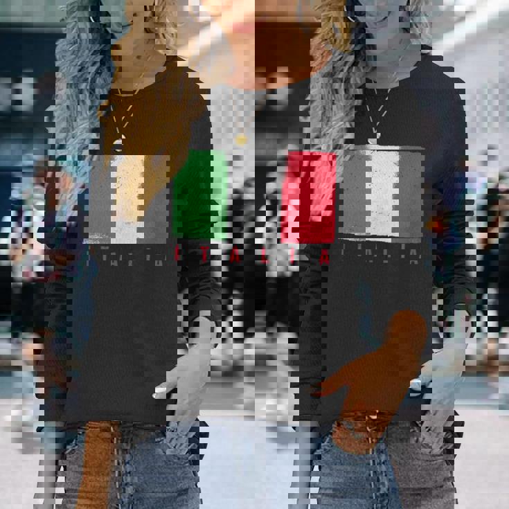 ヴィンテージイタリアンシャツ イタリア国旗 6月2日シャツ イタリア国旗 長袖Tシャツ 彼女への贈り物