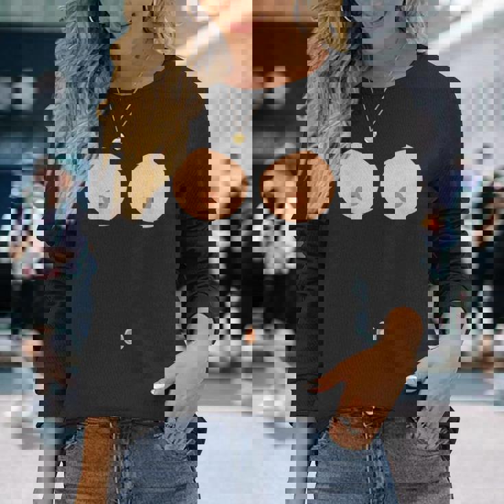 乳首おへそボタン おっぱい 面白いコスチューム 長袖Tシャツ 彼女への贈り物