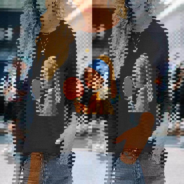 卓球 面白いtシャツ ボール ピンポン おもしろ 服 ネタ メンズ 卓球部 おもしろグッズ 大人 子供 長袖tシャツ 長袖Tシャツ 彼女への贈り物