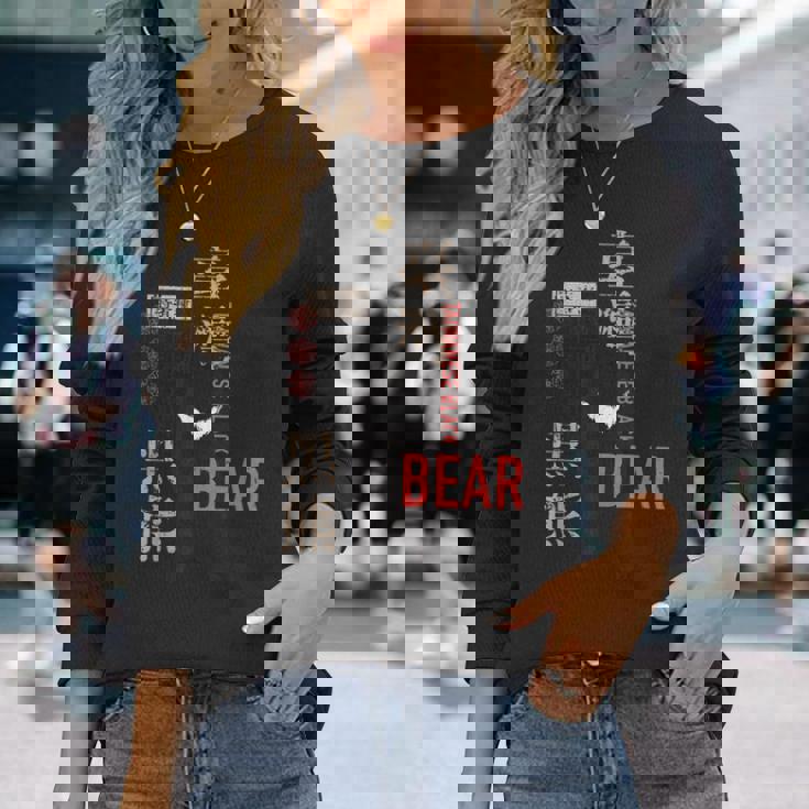 台湾の動物レトログラフィックデザイン 台湾の黒熊 長袖Tシャツ 彼女への贈り物