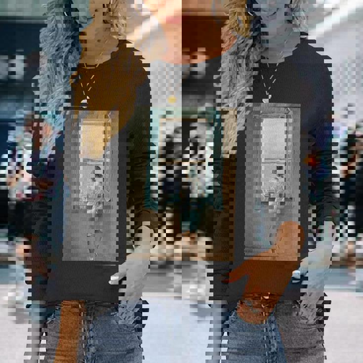 名画イラスト 長袖Tシャツ 彼女への贈り物