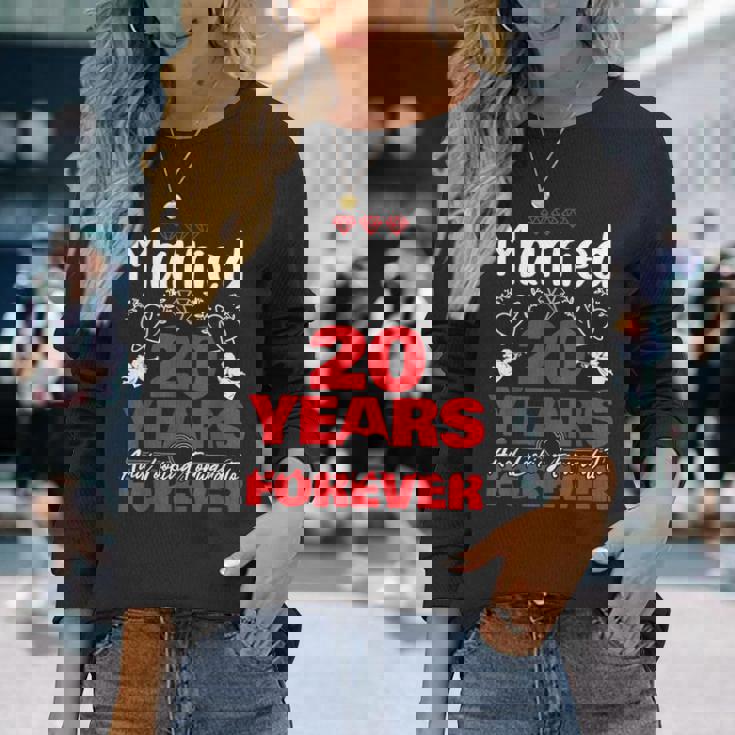 夫、妻へのギフト 結婚20年前 結婚記念日 長袖Tシャツ 彼女への贈り物