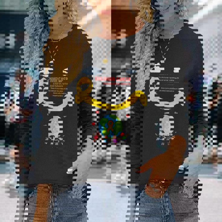 小児がん啓発月間 長袖Tシャツ 彼女への贈り物