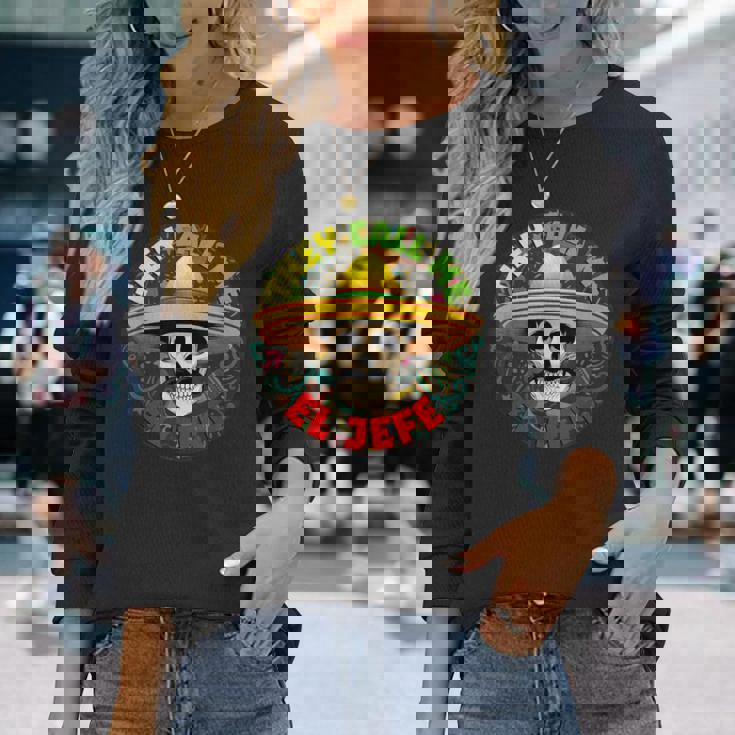 彼らは私をエルジェフェファニースケルトンメキシカンカラベラと呼んでいます 長袖Tシャツ 彼女への贈り物