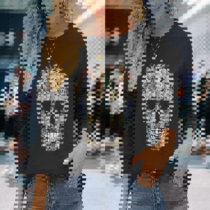 怖い スカル バニー ウサギ ホラー ハロウィン 長袖Tシャツ 彼女への贈り物