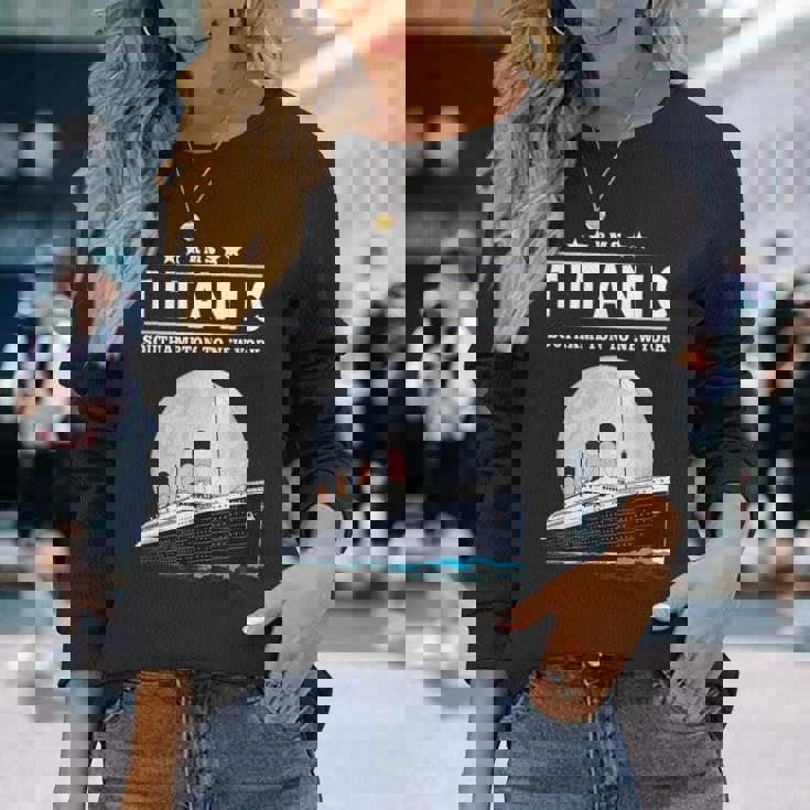 息子のための1912年のヴィンテージタイタニック航海船クルーズギフト 長袖Tシャツ 彼女への贈り物