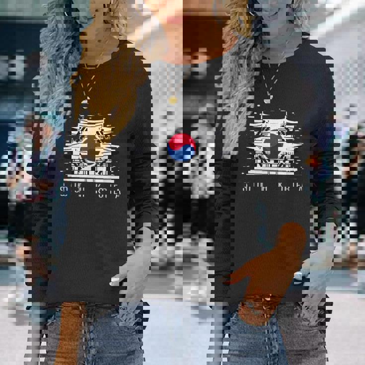 愛国的な韓国国旗ジャージーtシャツ 韓国製 長袖Tシャツ 彼女への贈り物