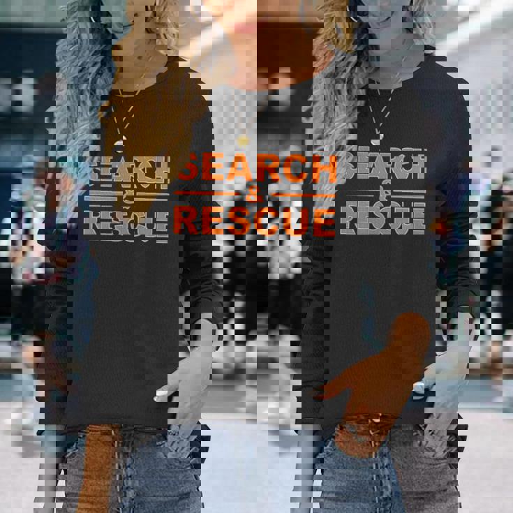 捜索救助 緊急対応捜索チームar ユニフォーム 長袖Tシャツ 彼女への贈り物