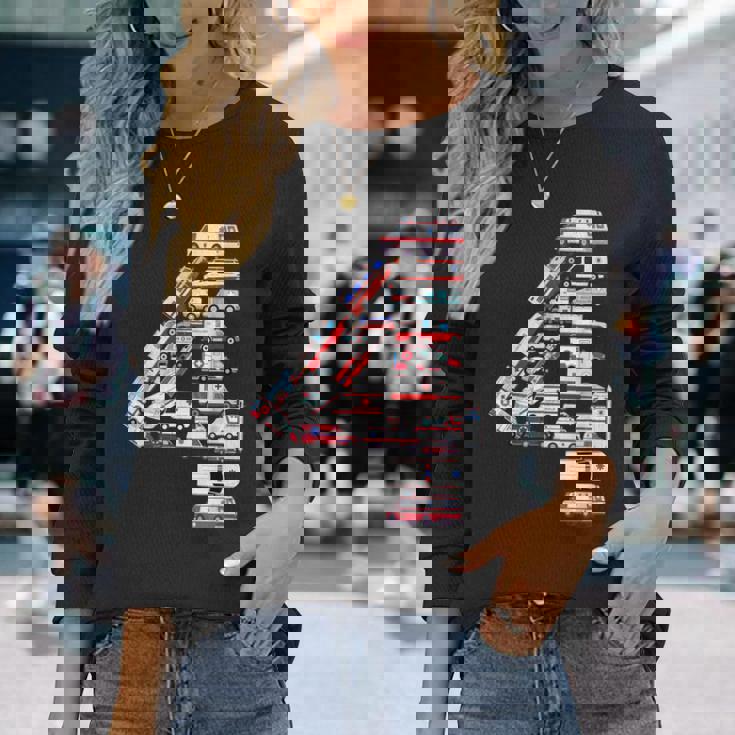 救急車 テーマ 4歳の誕生日 キッズ 男の子 4歳 長袖Tシャツ 彼女への贈り物