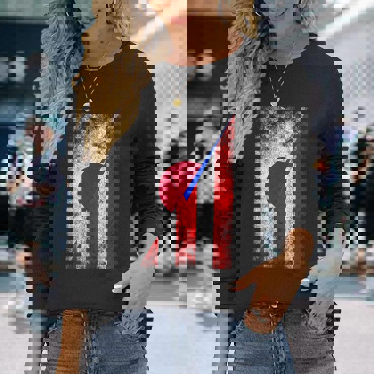 日本&プエルトリコの旗 日本のプエルトリコ。 長袖Tシャツ 彼女への贈り物