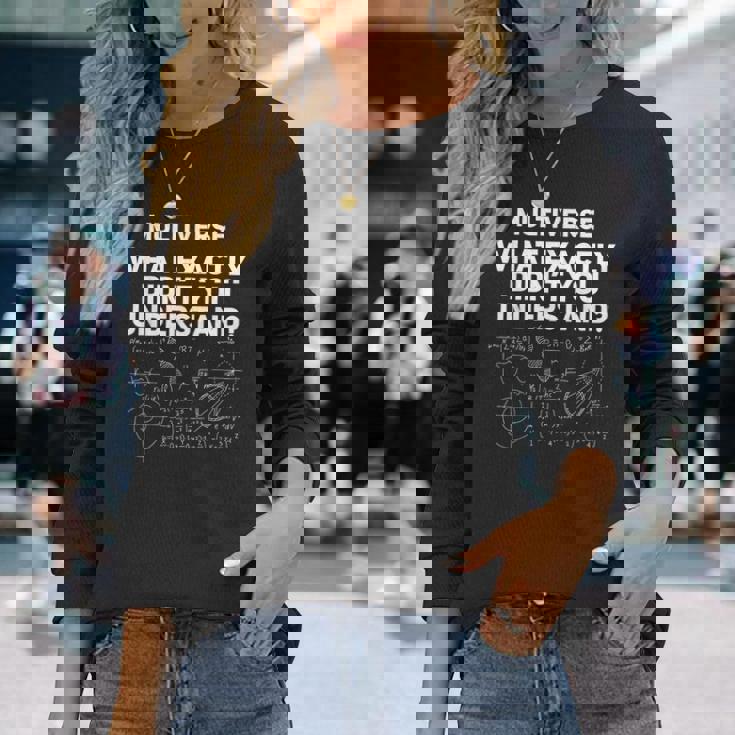 次元移動未来量子力学マルチバース 長袖Tシャツ 彼女への贈り物