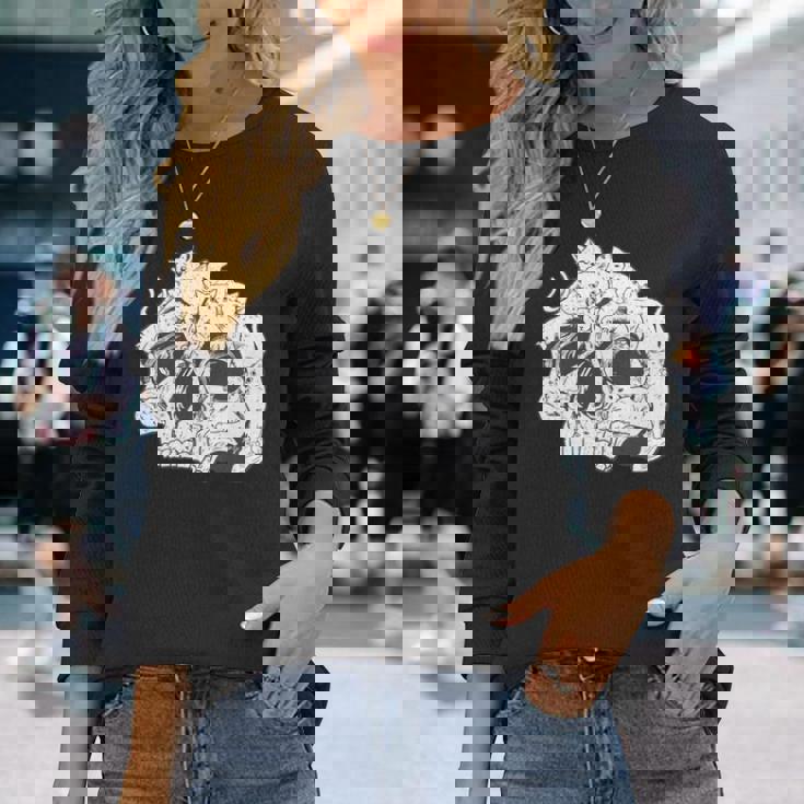 猫 ガイコツ メンズ おもしろ かわいい ネコ 面白いtシャツ 動物 メンズ レディース にゃんこ ネタ 服 長袖tシャツ 長袖Tシャツ 彼女への贈り物