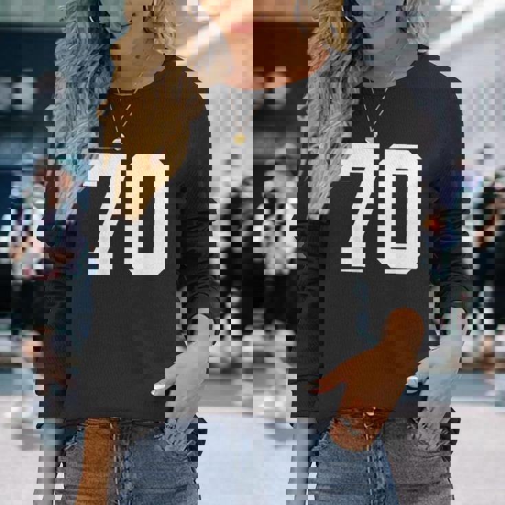 番号70 背面 スポーツチームジャージ番号 長袖Tシャツ 彼女への贈り物