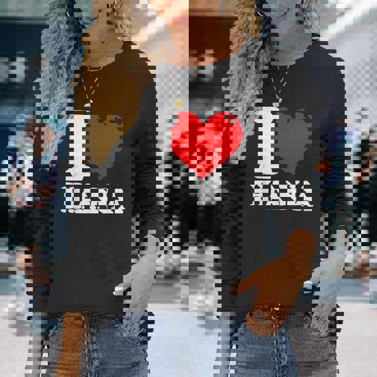 私はハナという名前が大好きです 長袖Tシャツ 彼女への贈り物