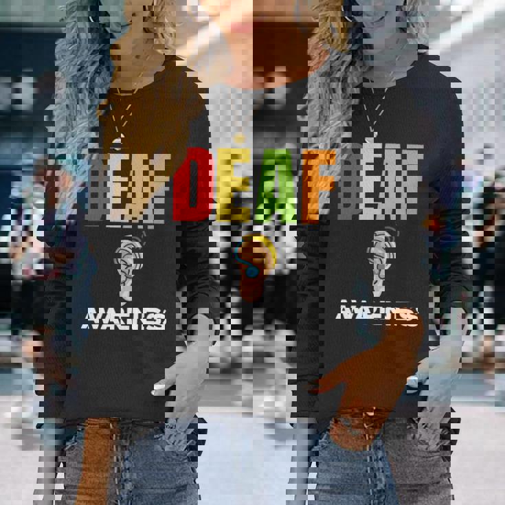 補聴器 耳障がいサポート 聴覚障害者への意識 長袖tシャツ 長袖Tシャツ 彼女への贈り物