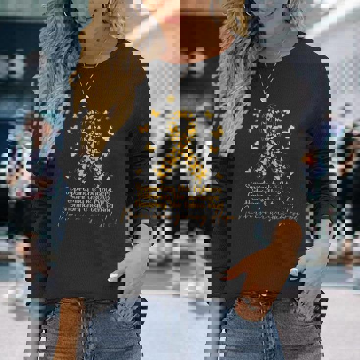 闘士と生存者の小児がん啓発をサポート 長袖Tシャツ 彼女への贈り物